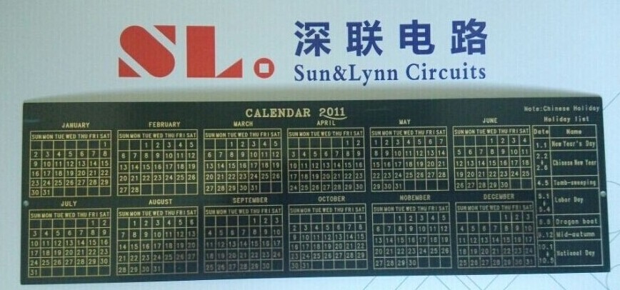 電路板上的日歷